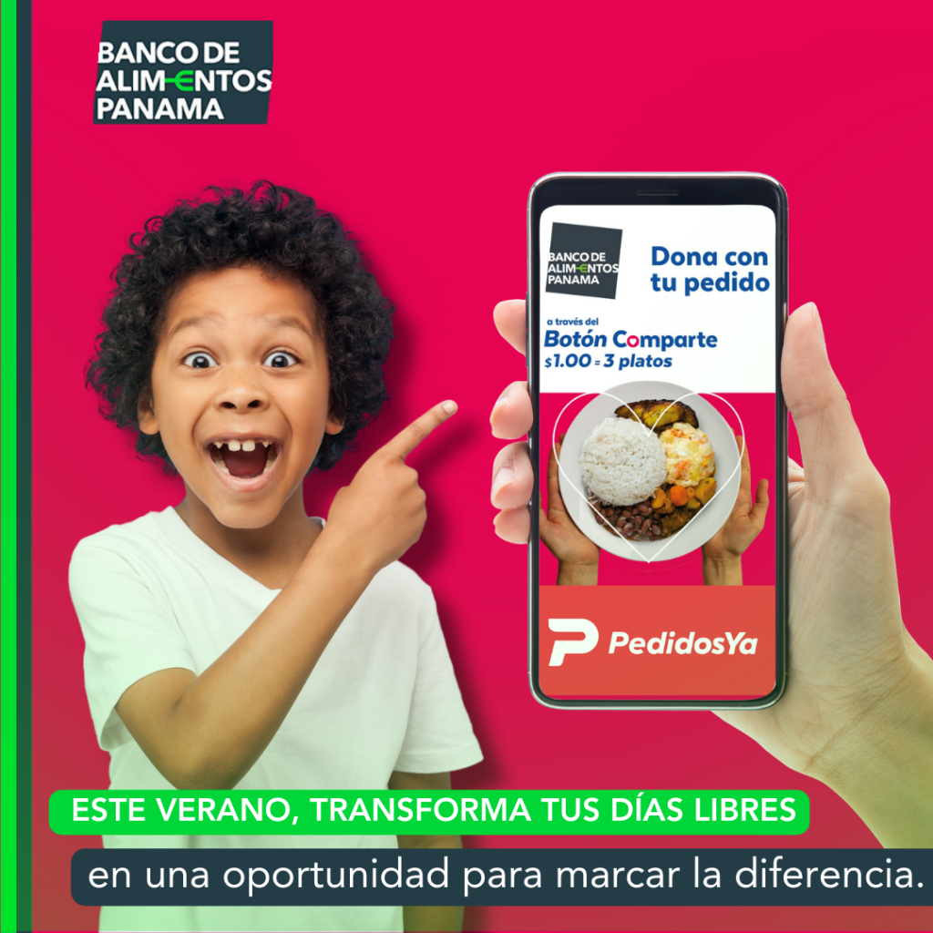 Clic con Propósito: Pedidos Ya y Banco de Alimentos Panamá te Invitan a DONAR con cada pedido.