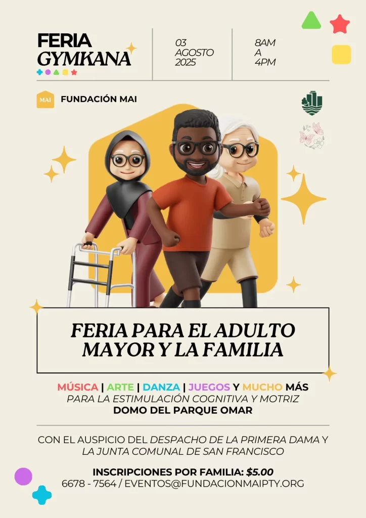 Fundación MAI Panamá realizará jornada integral para adultos mayores en el Parque Omar