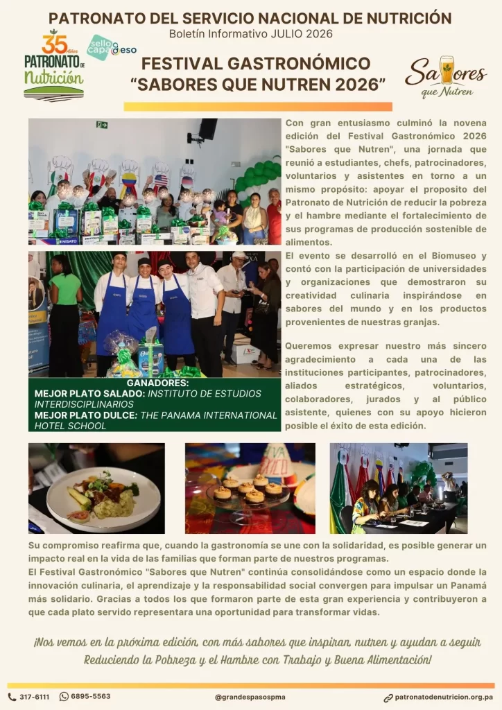Festival Gastronómico 2026 «Sabores que Nutren»: una celebración de solidaridad, talento y compromiso